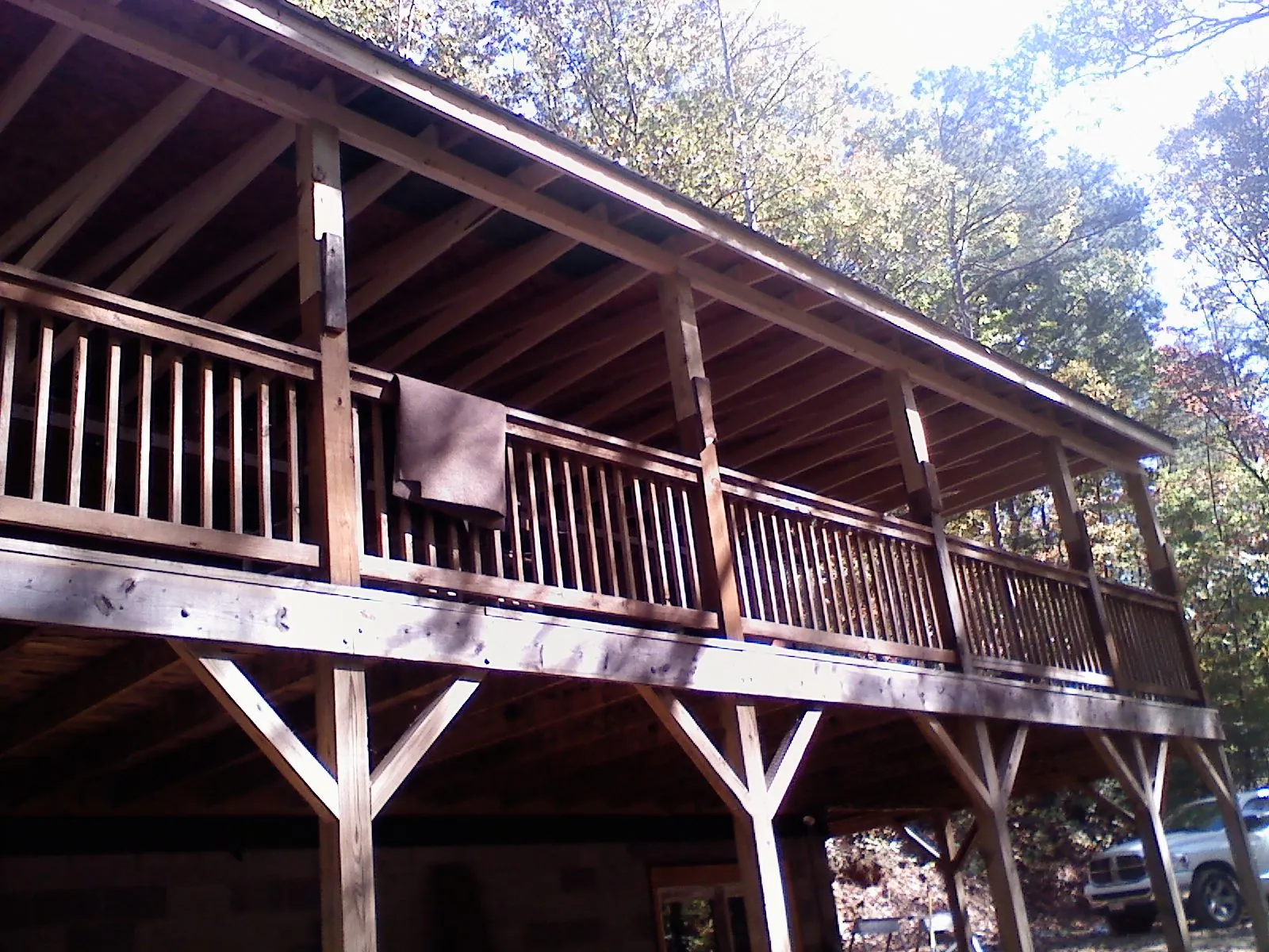 Timber framing under a new elevated porch and deck — Roof Leak Repair in Lexington Park by Roofing Brothers